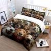 Smiling Dogs Group Pattern Bedding Duvet Cover Set  (1*Duvet Cover 2*Pillowcases, without duvet insert)