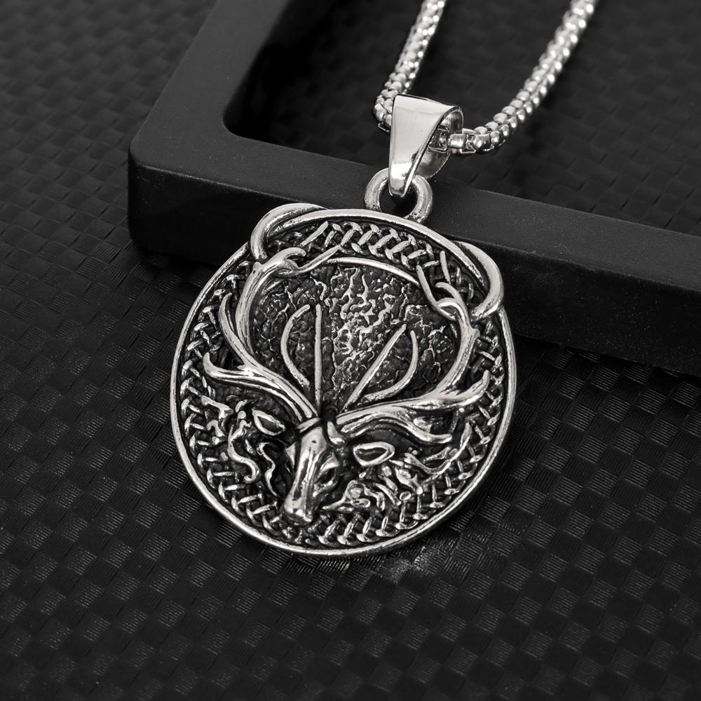 New Elk Animal Pendant Hip Hop Retro Trendy Pendant Necklace