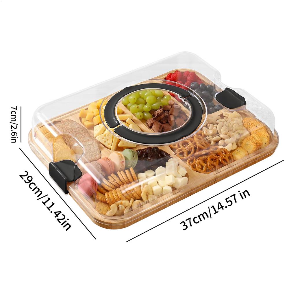 Деревянная сырная доска, поднос для закусок, коробка для пикника, сырная тарелка с сеткой, фруктовая бенто-коробка, подходит для путешествий на открытом воздухе, кемпинга, отпуска