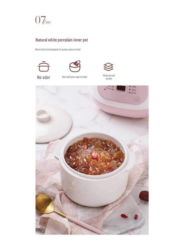 Электрическая керамическая мультиварка: Многофункциональная пароварка с двойным дном для супа, рагу, ласточкиного гнезда и сохранения здоровья