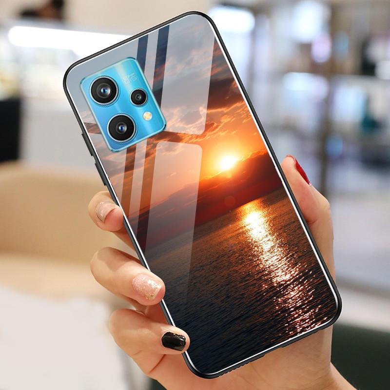 Чехол Realme9 4G для Realme 9 Pro Plus Чехол Закаленное Стекло Роскошные Чехлы для OPPO Realme 9 Pro БАМПЕР Пейзаж Realme9Pro+ Оболочка