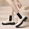 Минималистичные ботильоны женские ботинки на толстом каблуке и платформе женские ботинки в британском стиле толстая подошва увеличивают рост повседневная обувь