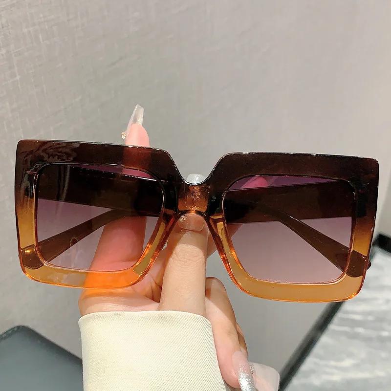 Солнцезащитные очки с градиентной расцветкой и вставками Модные Корейский стиль УФ-защита Модные Простые Универсальные Очки