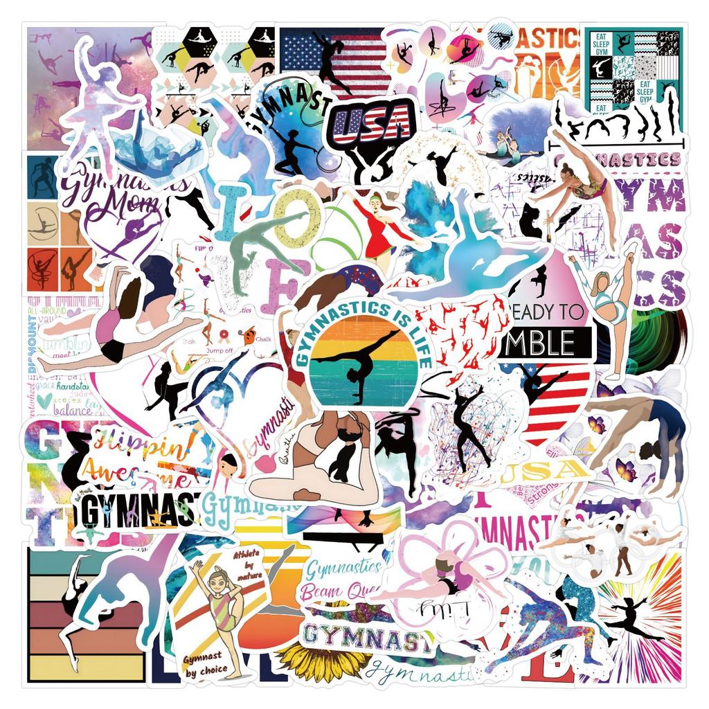 110 Гимнастика Мультяшные Граффити Наклейки Декоративные Скейтборд Водяная Чашка Рука Палатка Водонепроницаемые Наклейки