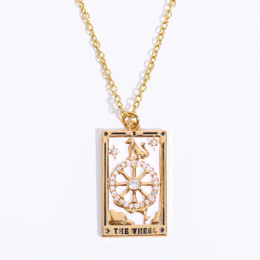 Women's Jewelry Straps Tarot Square Necklace Female Ins Jewelry Ladies