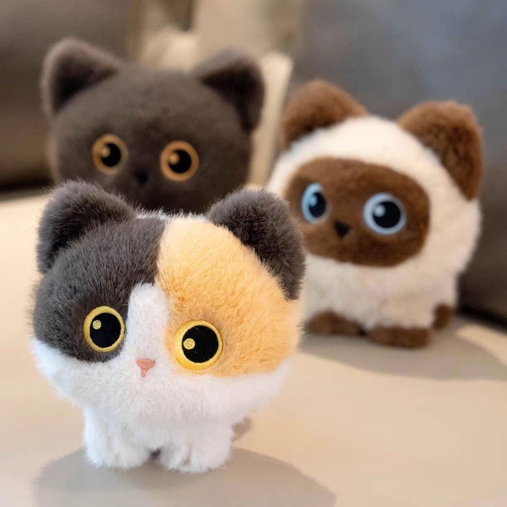 Siamese Cat Stuffed Doll Stuffed Animals Black Cat Plush Boy Girl Cat Plush Toy  Holiday Gift