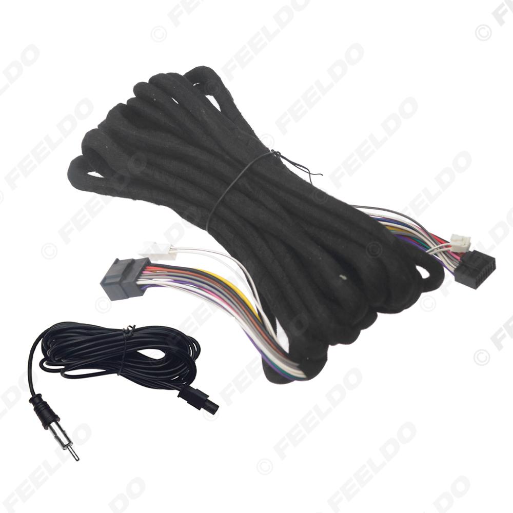 Car 6-meter 16pin Power Wiring Harness Extension 8pin UART Cable With 6-meter Antenna Adapter For Aftermarket Unit Installation