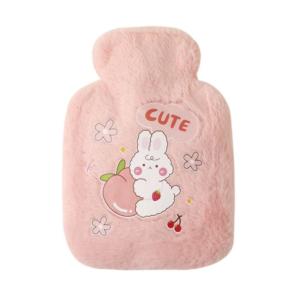Cartoon 500ml Tummy Warmers Hot Water Bottle Hand Warmer Hot Water Bag Plush Cover