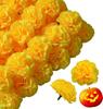 Realistic Artificial Carnation Flower Heads Bright Faux Marigold Blooms for Halloween Festival Wedding Party Decoration Supplies