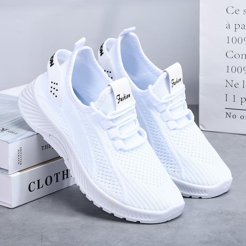 Летние новые летающие плетеные женские туфли модные спортивные повседневные туфли дышащие нескользящие легкие износостойкие женские туфли для мам