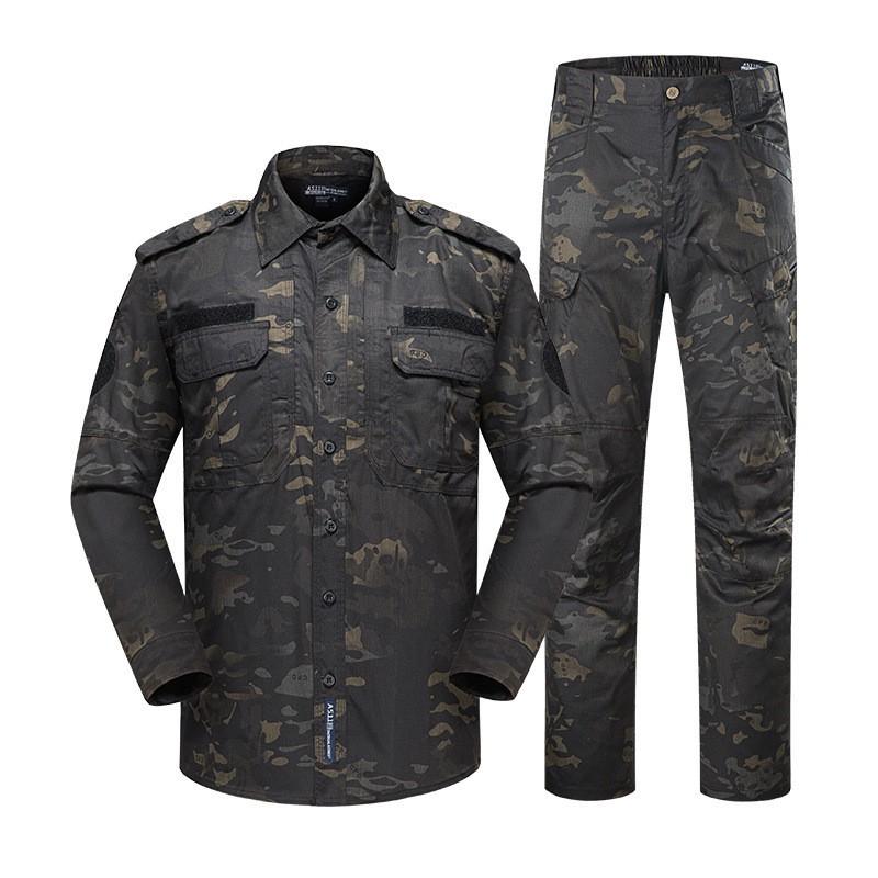 Tactical Camouflage Cycling Jersey Suit Long Sleeve Breathable Outdoor Training Sportswear
