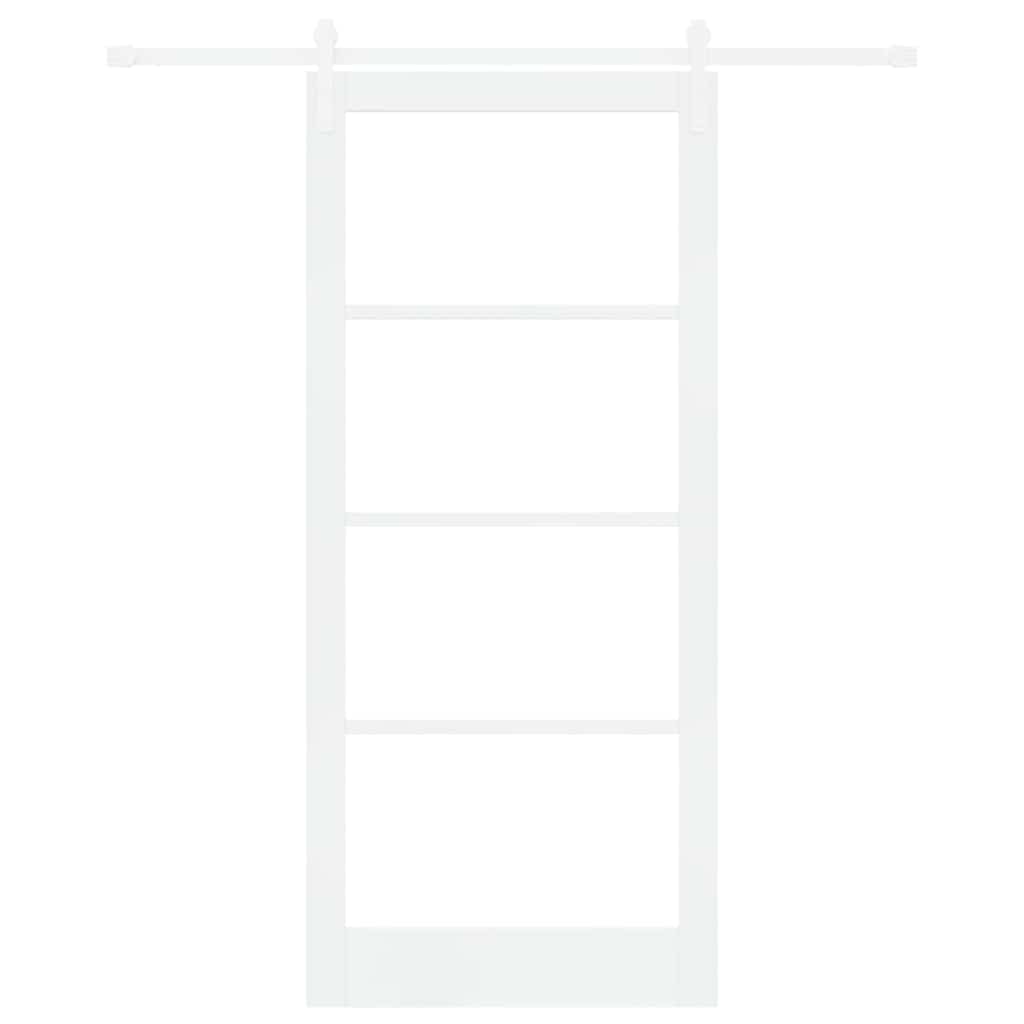 ORKDAL Sliding Door White 93 x 211 cm Solid Pine Wood and Glass