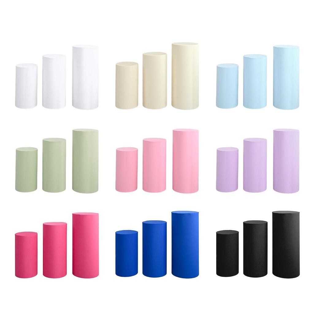 3Pcs Plinth Stand Pillar Covers for Engagement Thanksgiving Anniversary