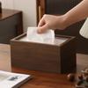 Винтажная деревянная коробка для салфеток из ореха, легкая роскошь, элегантные коробки для салфеток, декор, портативная салфетница с крышкой, украшение для гостиной