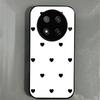 Черный Чехол для Телефона с Рисунком Сердечек для HONOR X9c, Акриловая Задняя Панель, ТПУ Бампер, Ударопрочный Защитный Чехол, Минималистичный Корейский Стиль