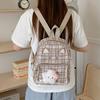Schoolbag versatile literary and artistic transparent pain bag female contrasting color backpack student schoolbag cute transparent window lightweight