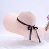 Women Floppy Straw Foldable Big Wide Brim Sun Hat Straw Cap Summer Bow Cap Beach Hat