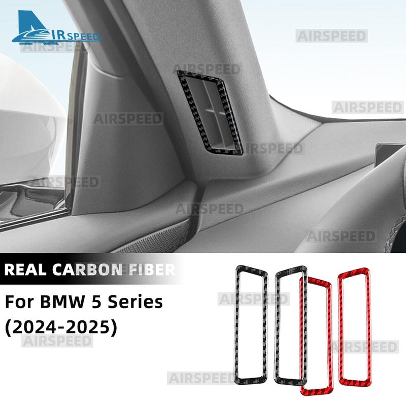 Мягкая карбоновая наклейка LHD RHD для BMW 5 серии G60 G61 G68 i5 2024 2025 Стойка A Вентиляционное отверстие кондиционера Декоративная отделка интерьера