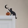 Halloween Door Topper Metal Cat Skull Witch Castle Halloween Door Wall Corner Decor Frame Sign Holiday Home Decoration