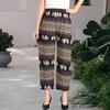 Women Elephant Print Trousers Comfortable Wide Leg Pants Elastic Waist Palazzo Pants for Summer Beach Vacation Trousers