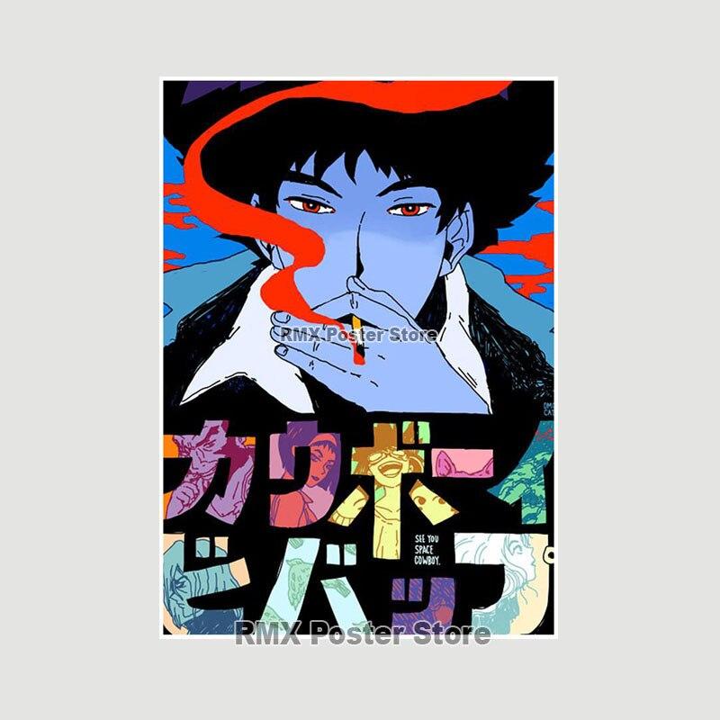 Ковбой Бибоп плакаты белая бумага аниме фигурки принты живопись фотографии гостиная бар украшения домашний декор манга наклейки на стену