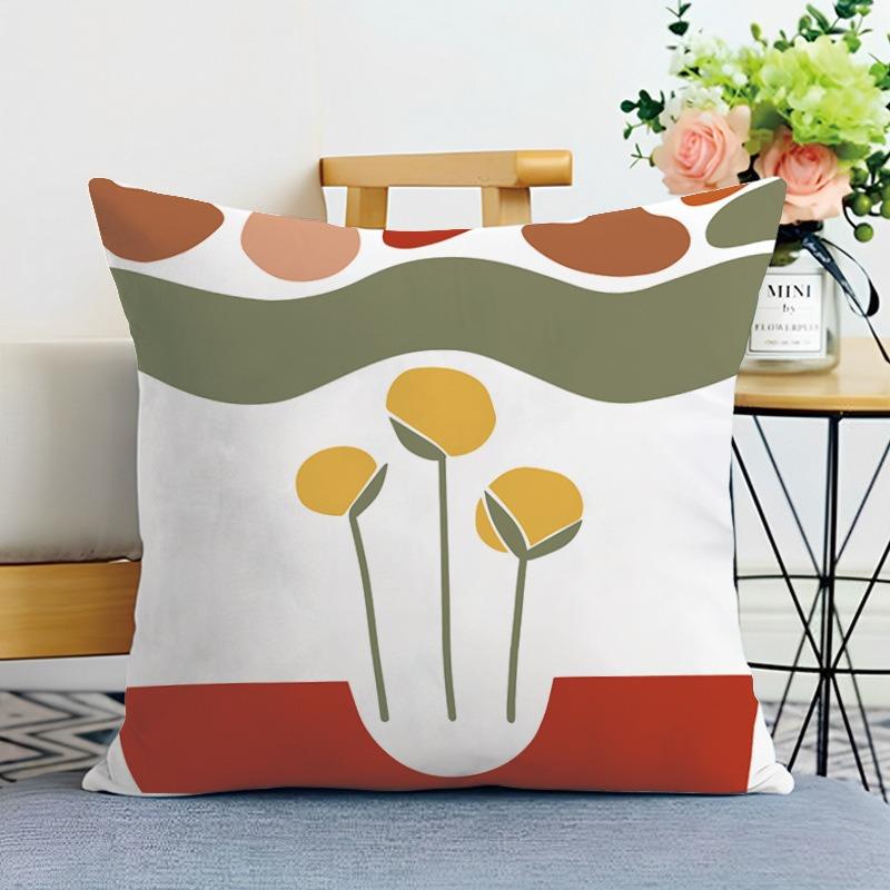 Morandi Simple Printed Decorative Pillowcase Bedroom Living Room Square Cushion Pillow Case