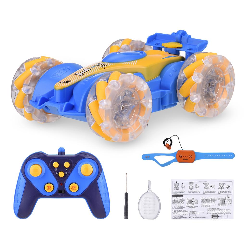 Stunt RC Car with Gesture Control and Spray Function, 360 Degrees Rotation Remote Control Drift Car with LED Lights,