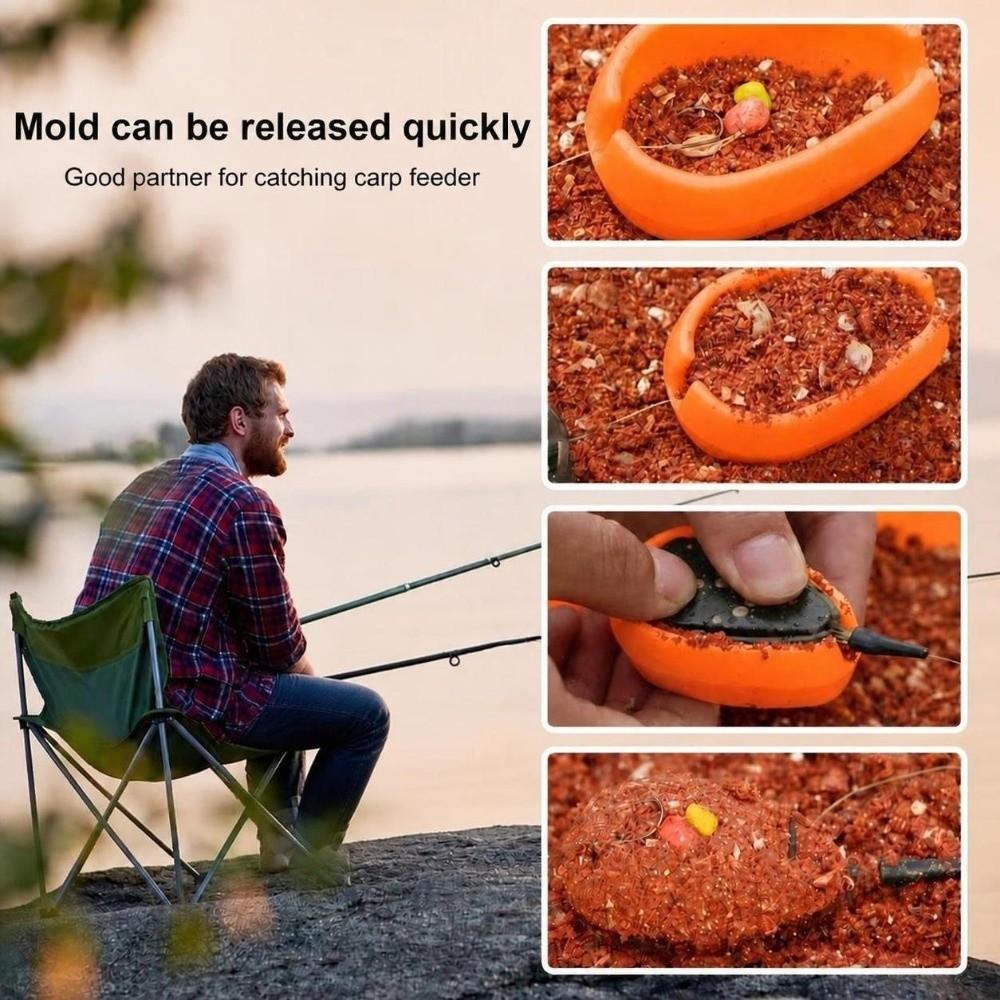5PCS Lightweight Carp Bait Mould 63*43*28mm Bait Mould Durable Inline Feeder Mould Groundbait Tool