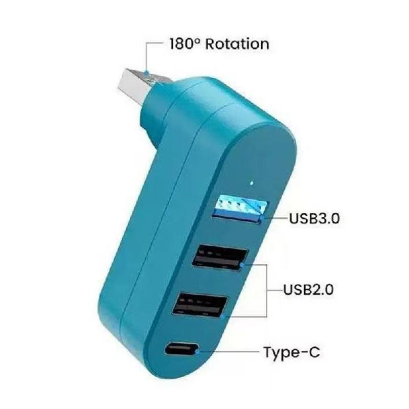 180° Поворотный USB 3.0 ХАБ Читатель USB-накопителей Кабель для передачи данных Разветвитель Удлинитель Адаптер USB 2.0 Type C/USB C Конвертер для ПК Компьютера