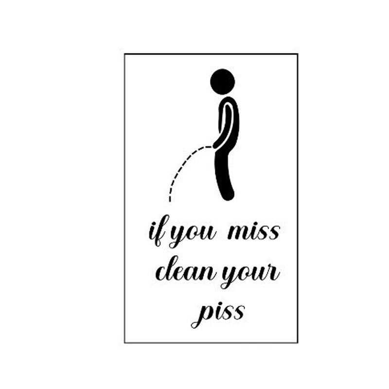 Toilet Sticker, Clean Pee Prompt Language, Little Man Toilet Seat Cover Sticker, Self-adhesive Wall Sticker, Bathroom Decoration