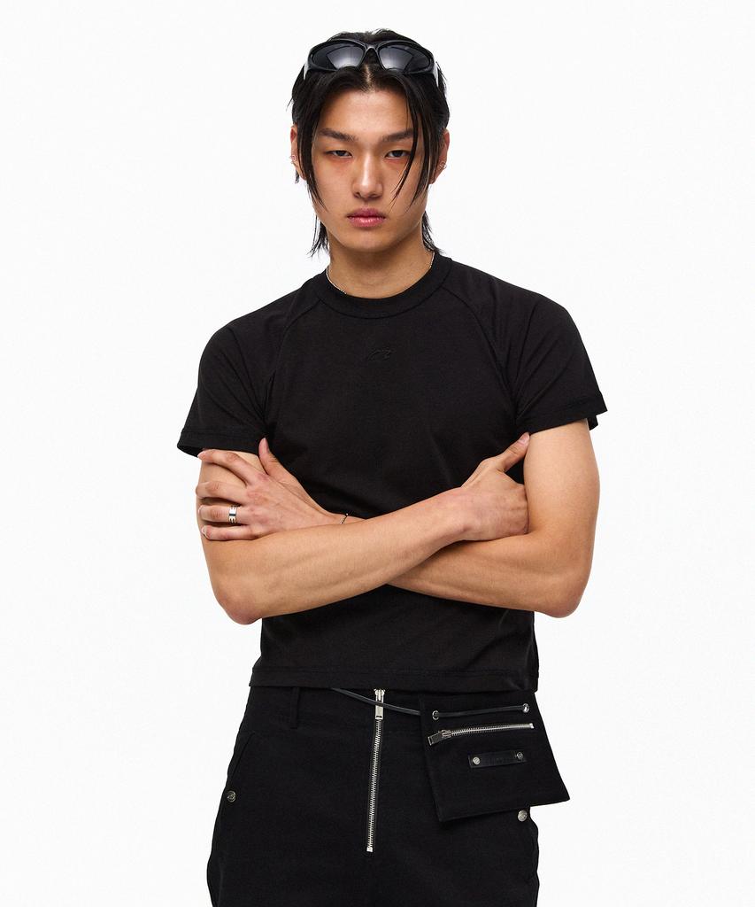 MORE THAN BLACK Cut Off Half Sleeve - All Black