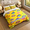 Custom Name Text Bedding 3Pcs Set,Mr. Men & Little Miss 1 Duvet Cover 2 Pillowcases Soft Bed Linen For Gift