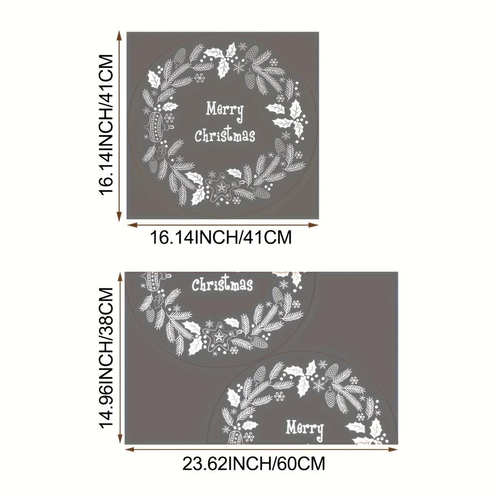 Merry Christmas" Wreath Sticker - Static Cling, & Heat Resistant, Reusable, Festive Window Decoration | Christmas Decorations