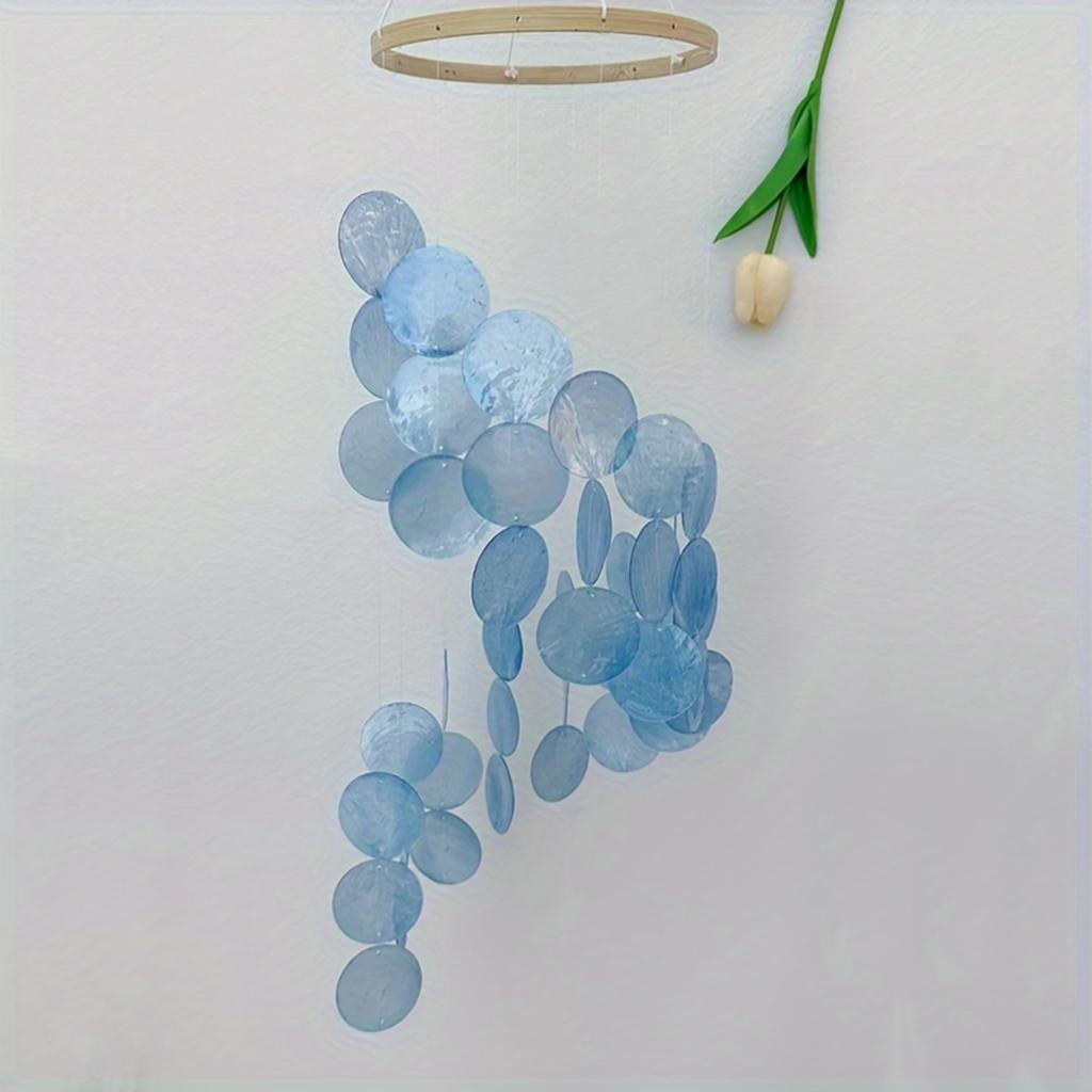 1pc, Spiral Hanging Decoration With Natural Seashell Wind Chimes For Balcony Decoration, Seaside-themed Nursery Hanging Decorati