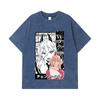 275 GSM Washed T-shirts 100% Cotton Chainsaw Man V57 Power Print Unisex Heavy Cotton T Shirt