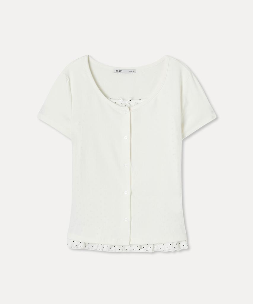 MIXXO [Комплект] Кардиган без рукавов в горошек Комплект Re Cmg31Qs_Miwcmg55Qa