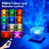 Ocean Wave Aurora Water Ripple Projector Night Light 16 Colors Flame Crystal Lamp