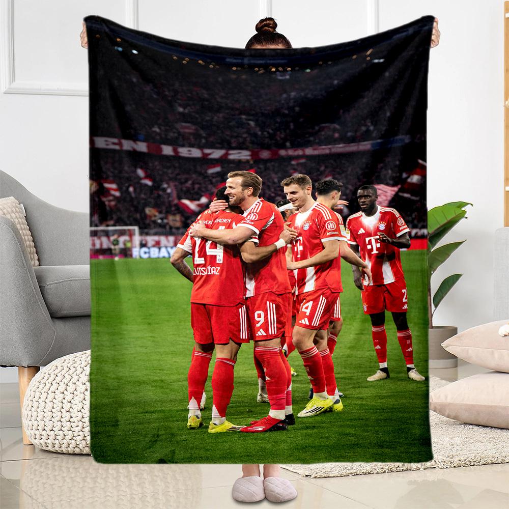 Bayern Munich Blanket Durable Comfort Suitable for Seaside Bedding Livingroom All-Season Use Modern Perfect Gift for Relatives and Friends