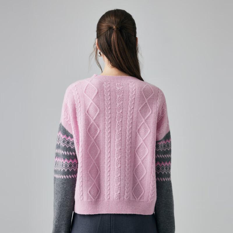 Palo Women's Retro Striped Jacquard Cashmere Sweater