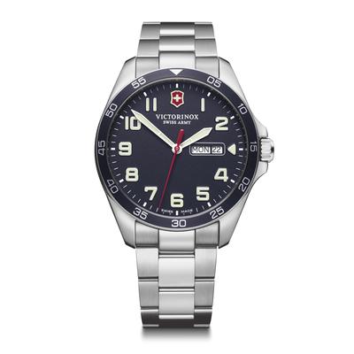 VICTORINOX FIELDFORCE корпус из нержавеющей стали синий из нержавеющей стали подарок 241851 часы, (316L), циферблат, браслет, товар, []