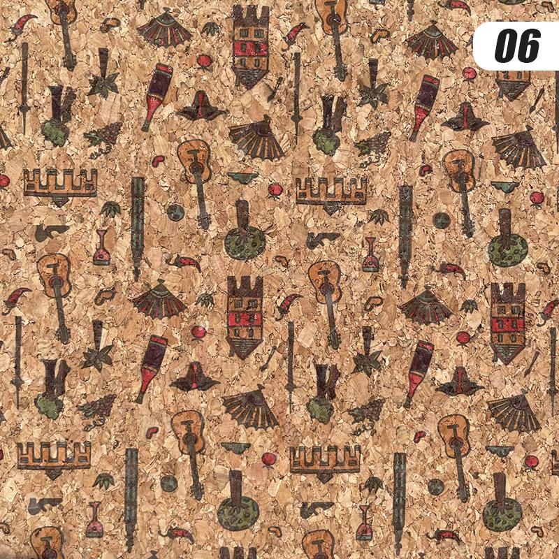 100x135cm Cork Printed Fabric Faux Leather Waterproof Colored Soft Cork Fabric Sofa Car Bag Furniture Decor DIY Sewing Crafts