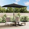 VidaXL Outdoor Parasol with Metal Pole, Patio Sunshade, Sun Shelter, Beach Parasol Garden Terrace Balcony, 44501