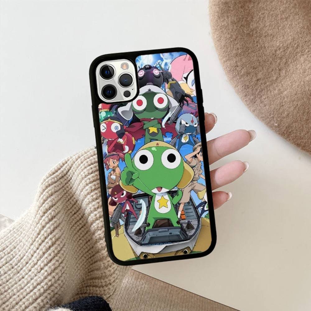 Кероро Лягушонок Крутой Гансо Сержант Чехол для Телефона из PC+TPU Для IPhone 17 16 15 14 PRO MAX 11 12 13 PLUS MINI