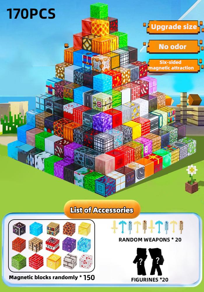 Магнитные куклы для строительства мира Магнитные строительные блоки Различной формы Детские развивающие магнитные игрушки Конструктор-собиралка