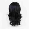 Парик для косплея Shouta Aizawa 45 см, черные вьющиеся волнистые термостойкие синтетические волосы, парики в стиле аниме + шапочка для парика