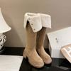 Retro Over-the-knee Thick-heeled Western Cowboy Boots for Women's 2025 New Models To Increase Height and Lose Weight, and Wear Long Knight Boots.