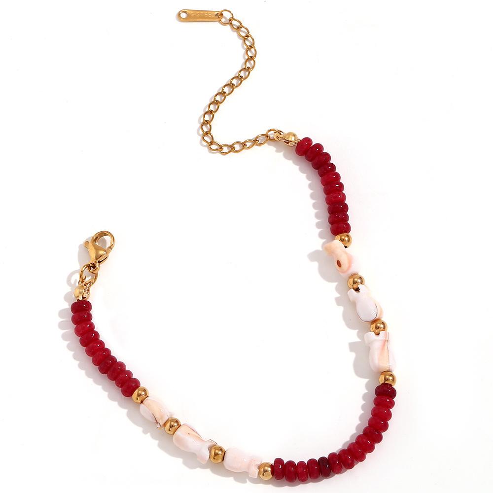 Уникальный и нишевый браслет ручной работы из нержавеющей стали в богемном стиле ручной работы из натурального камня из бисера для женщин