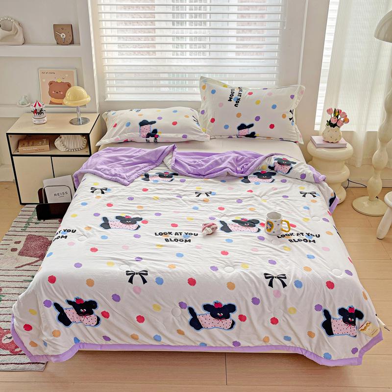 Хлопковое одеяло из марли класса А с соевым волокном - Двухслойное, летнее, прохладное, машинная стирка