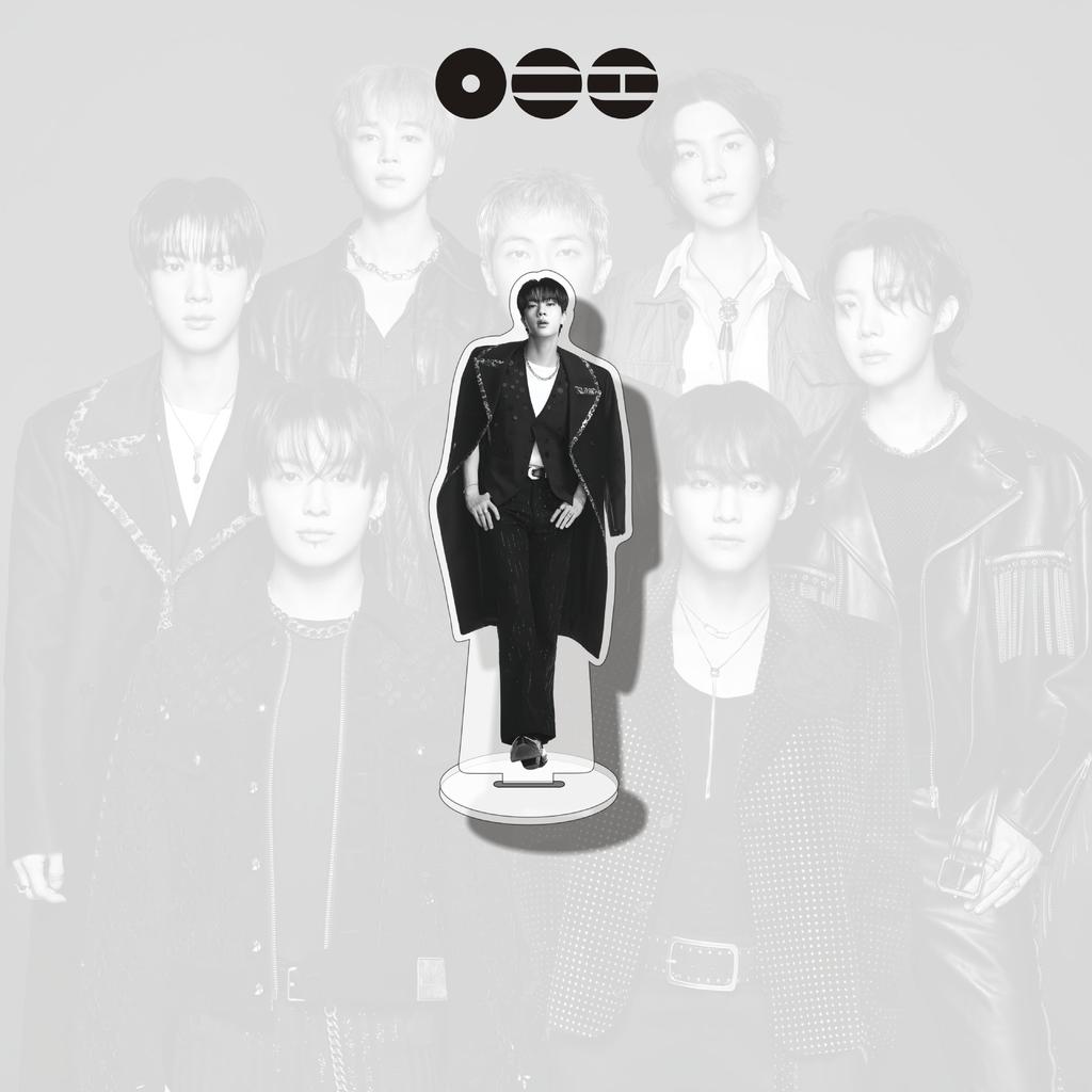 8 шт. Акриловая подставка BTS World Tour, Черно-белый рок-стиль, Фигурка участника и группы, Подставка для демонстрации, Декор для стола фанатов Kpop ARMY
