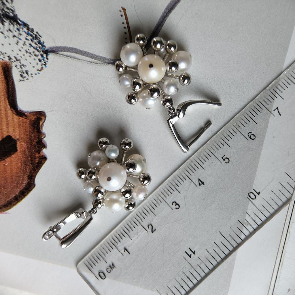 Серебряные серьги с натуральным жемчугом (2183693)